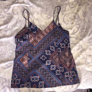 Patterned Tank Top Blouse